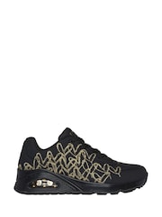 Skechers Black Uno Golden Heart Trainers - Image 1 of 5