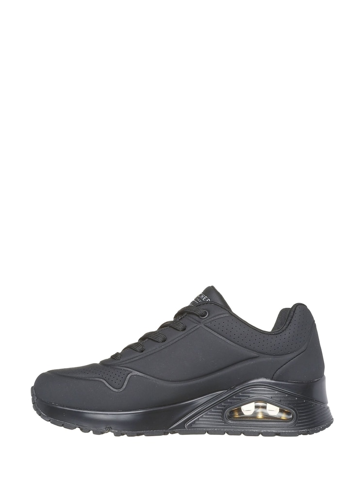 Skechers Black Uno Golden Heart Trainers - Image 2 of 5 Skechers Black Uno Golden Heart Trainers - Image 2 of 5