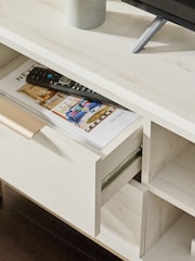White Bronx Up to 65 inch Oak Effect Slim TV Unit - Image 3 of 9
