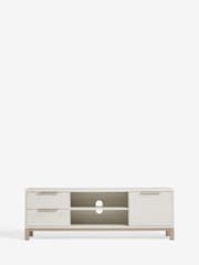 White Bronx Up to 65 inch Oak Effect Slim TV Unit - Image 4 of 9