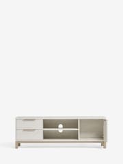 White Bronx Up to 65 inch Oak Effect Slim TV Unit - Image 6 of 9
