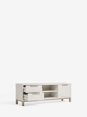 White Bronx Up to 65 inch Oak Effect Slim TV Unit - Image 8 of 9
