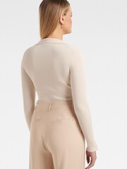 Forever New Cream Selena Collar Knit Top - Image 3 of 5