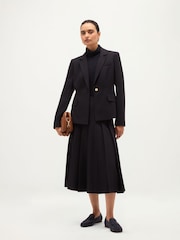 Hobbs Blue Kiera Ribbed Rollneck Top - Image 4 of 5