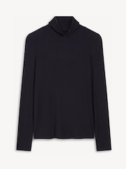 Hobbs Blue Kiera Ribbed Rollneck Top - Image 5 of 5