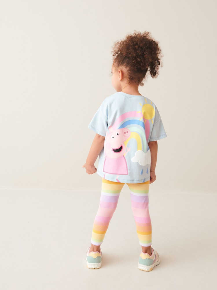 Blue Peppa Pig 100% Cotton T-Shirt And Leggings Set (3mths-7yrs) - Image 1 of 8