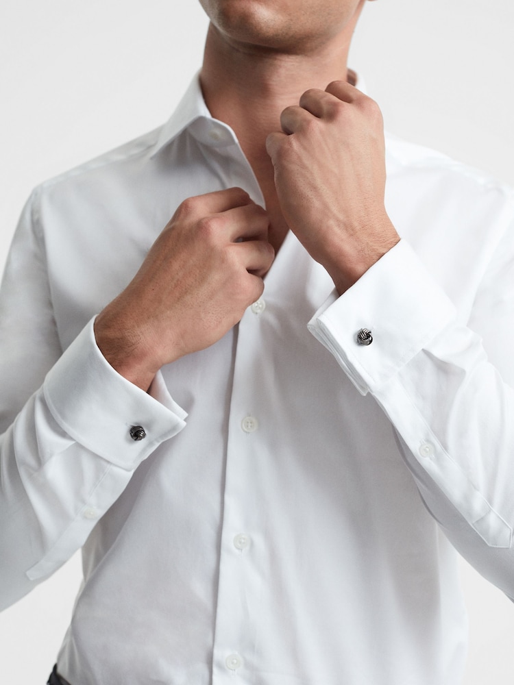 Reiss Gunmetal Callum Knot Cufflinks - Image 2 of 5