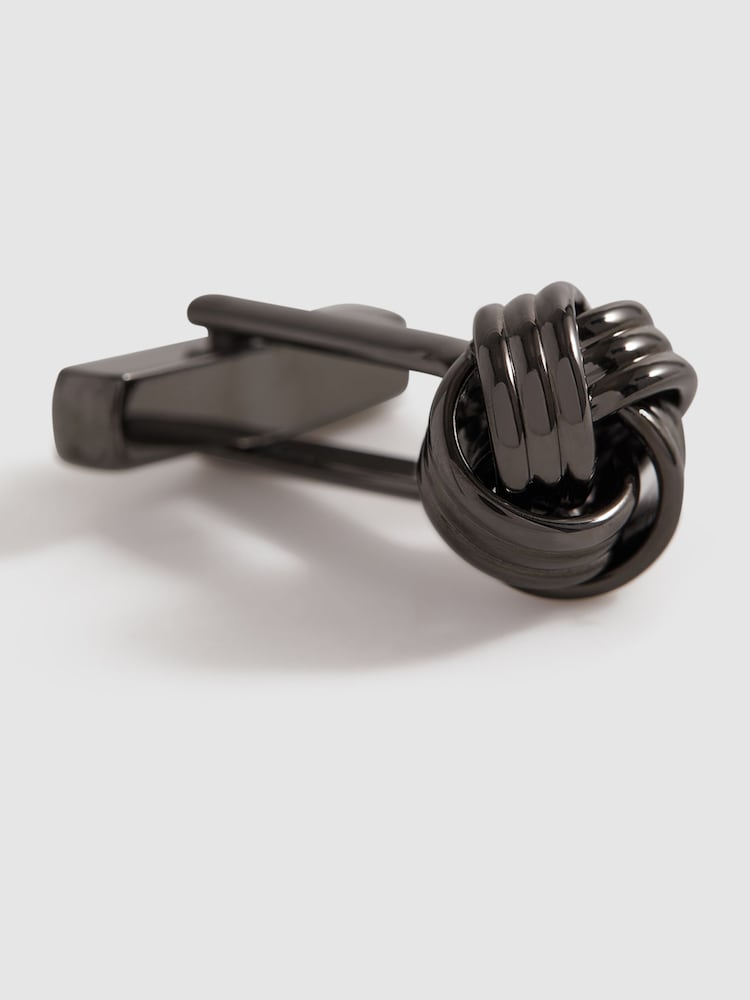 Reiss Gunmetal Callum Knot Cufflinks - Image 4 of 5