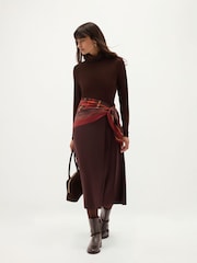 Hobbs Brown Kiera Ribbed Rollneck Top - Image 3 of 5