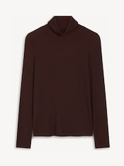 Hobbs Brown Kiera Ribbed Rollneck Top - Image 5 of 5