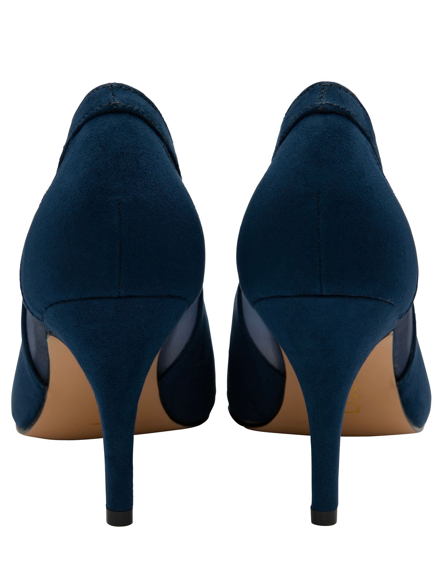 Navy blue medium heel shoes online