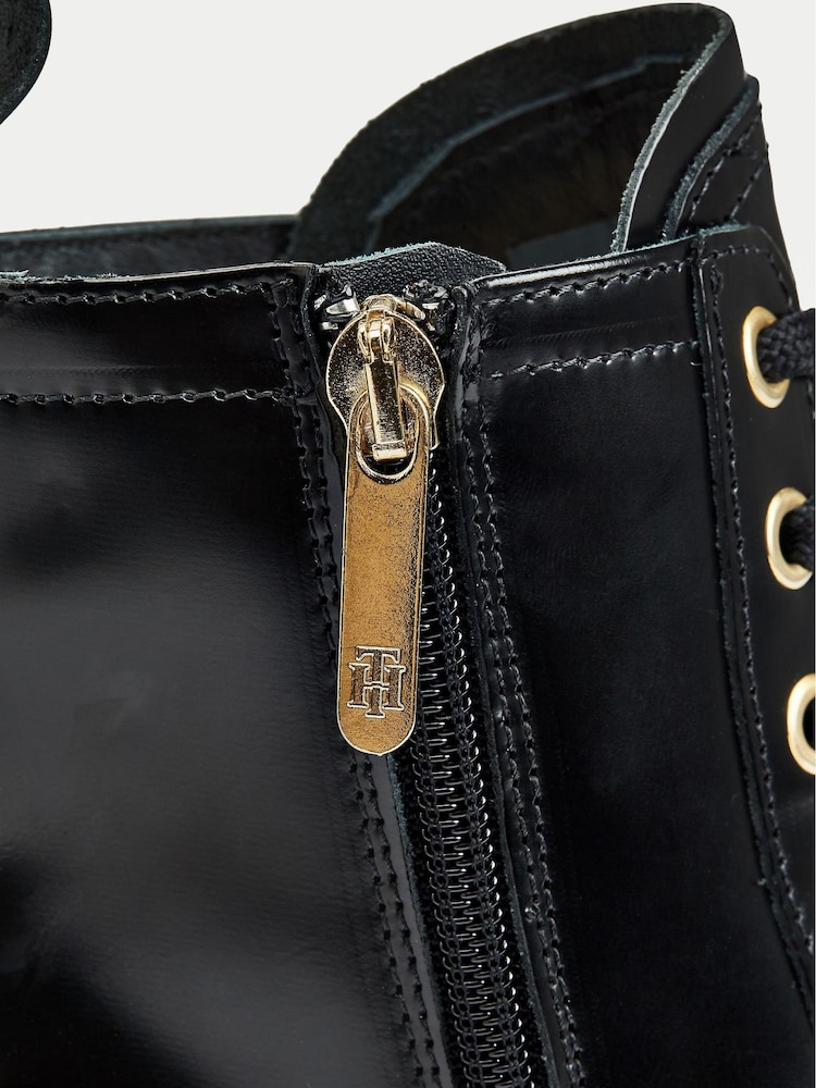 Tommy Hilfiger Poloshed Leather Lace Up Black Boots - Image 6 of 6