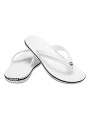 Crocs White Crocband Flip Sandals - Image 4 of 6