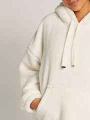 Boux Avenue Cream Fleece Longline Cosy Supersoft Blanket Hoodie - Image 4 of 5