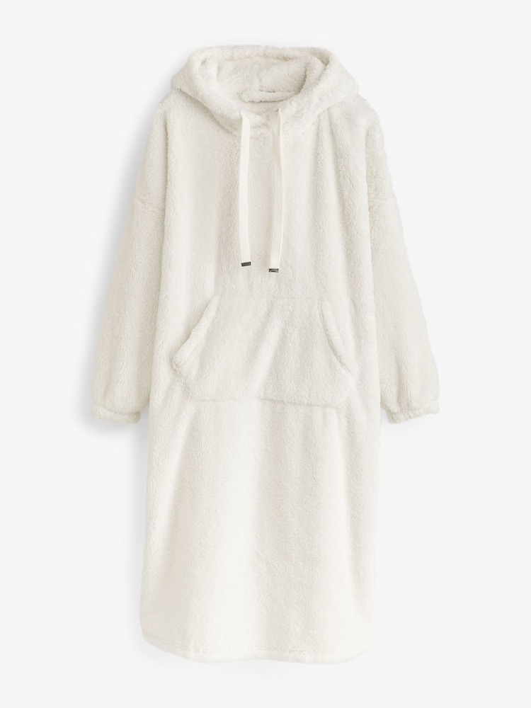 Boux Avenue Cream Fleece Longline Cosy Supersoft Blanket Hoodie - Image 5 of 5 Boux Avenue Cream Fleece Longline Cosy Supersoft Blanket Hoodie - Image 5 of 5