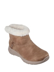 Skechers Natural On The Go Joy Cozy Dream Slip In Boots - Image 3 of 5