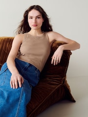 Neutral Ribbed Racer Vest - Image 3 of 7