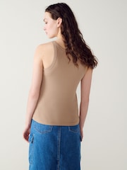 Neutral Ribbed Racer Vest - Image 4 of 7