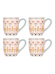 Cath Kidston Set of 4 Blue Breakfast Mugs - Image 3 of 4
