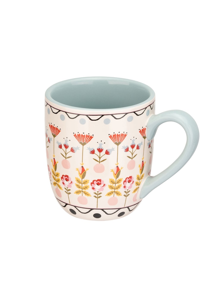 Cath Kidston Set of 4 Blue Breakfast Mugs - Image 4 of 4