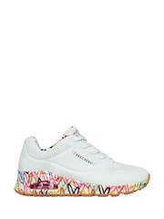 Skechers White Womens Uno Loving Love Trainers - Image 1 of 5
