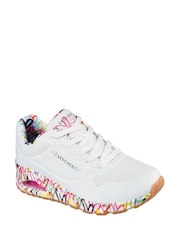 Skechers White Womens Uno Loving Love Trainers - Image 2 of 5