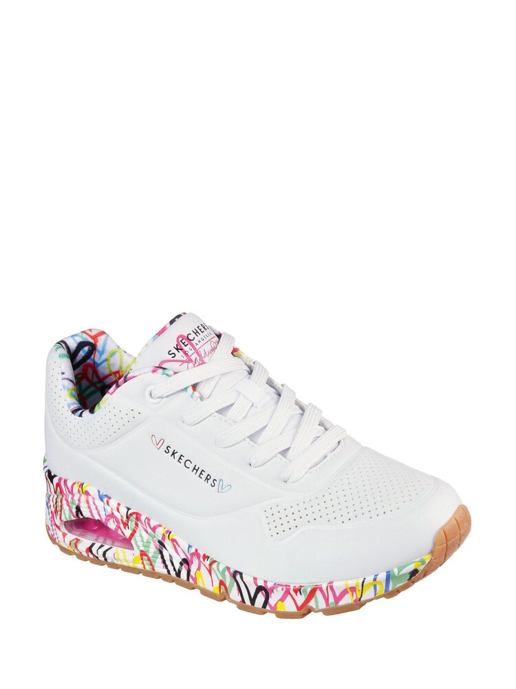 Skechers White Womens Uno Loving Love Trainers - Image 2 of 5