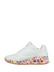 Skechers White Womens Uno Loving Love Trainers - Image 5 of 5
