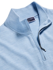 Charles Tyrwhitt Blue Sky Merino Quarter Zip Jumper - Image 3 of 4