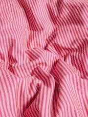 Rockett St George Pink 100% Cotton Pencil Stripe Scalloped Edge Duvet Cover and Pillowcase Set - Image 4 of 4