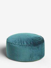Teal Blue Opulent Velvet Pouffe - Image 3 of 4