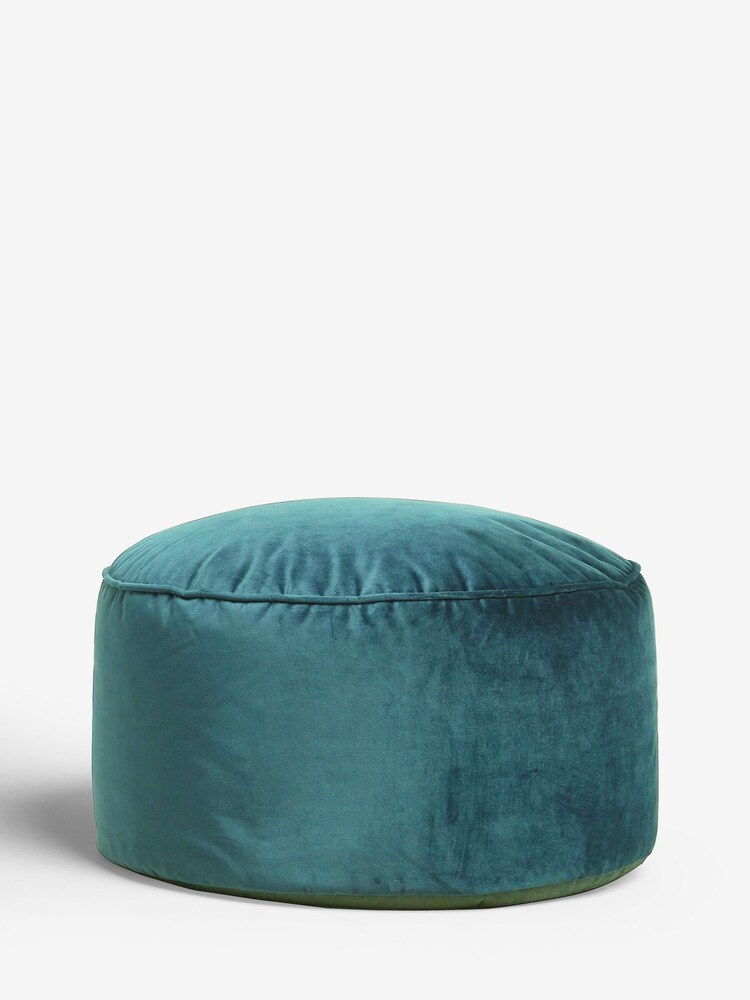 Teal Blue Opulent Velvet Pouffe - Image 4 of 4
