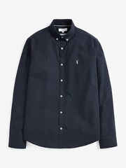 Navy Blue Long Sleeve Stretch Oxford Shirt - Image 2 of 4