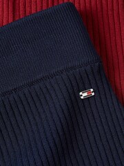 Tommy Hilfiger Blue Colour Block Rib Maxi Skirt - Image 4 of 4