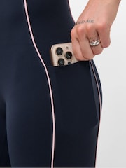 Ciemnoniebieski - Sweaty Betty Power UltraSculpt Piping Leggings - Obraz 5 z 6