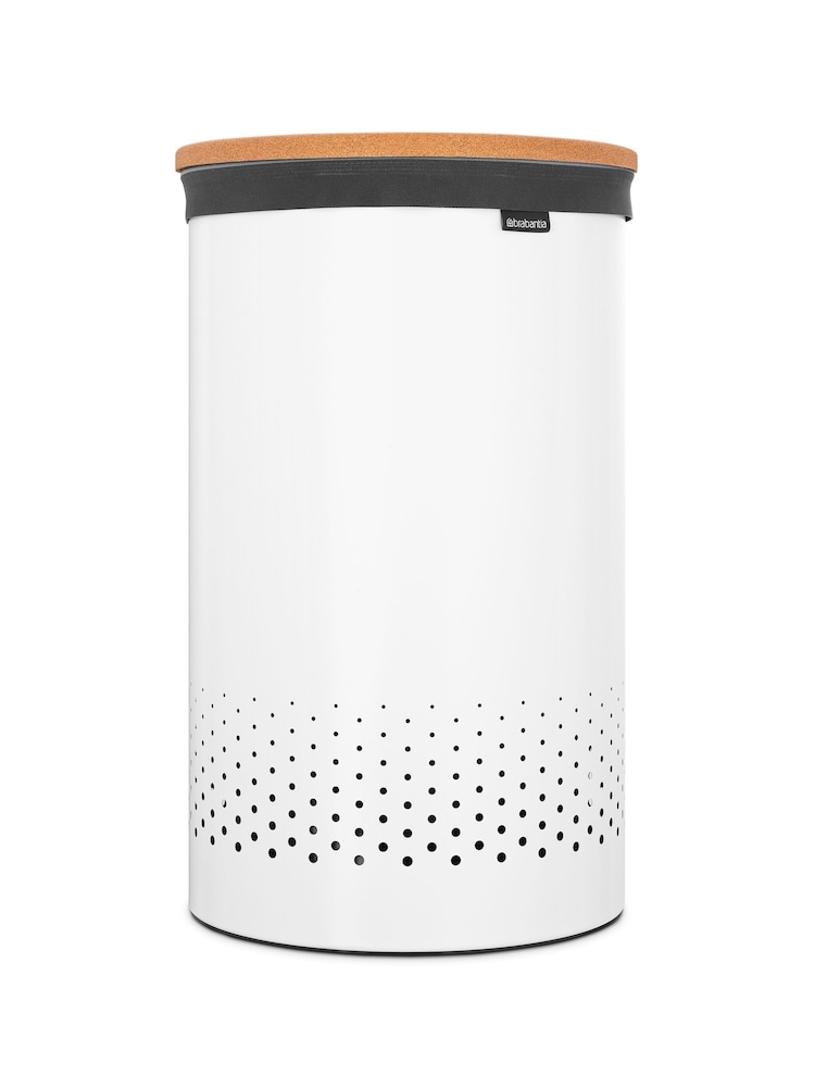 Brabantia White 60L Cork Lid Laundry Bin - Image 1 of 6