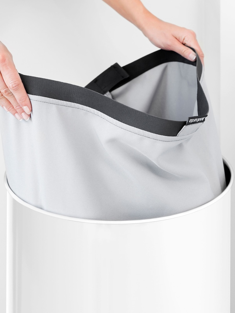 Brabantia White 60L Cork Lid Laundry Bin - Image 2 of 6