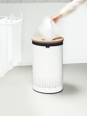 Brabantia White 60L Cork Lid Laundry Bin - Image 3 of 6