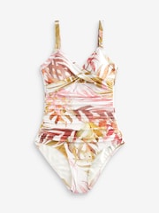 Ecru Natural Leaf Tummy Control Swimsuit - Image 6 of 6