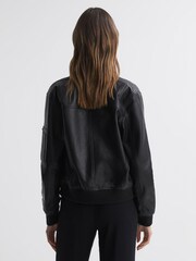 Reiss Bradie Bomberjacke aus Leder mit durchgehendem Reißverschluss - Bild 5 von 6