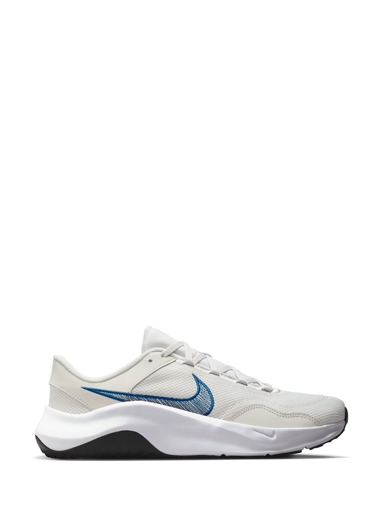 Nike White/Blue Legend Essential 3 Gym Trainers - Image 1 of 11