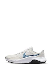 Nike White/Blue Legend Essential 3 Gym Trainers - Image 2 of 11