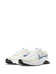 Nike White/Blue Legend Essential 3 Gym Trainers - Image 6 of 11