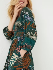FatFace Green/Orange Adele Midi Dress - Image 4 of 6