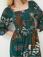 FatFace Green/Orange Adele Midi Dress - Image 5 of 6