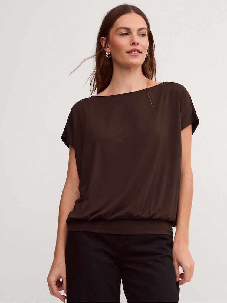 Monsoon Brown Dilly Jersey Top - Image 1 of 4 Monsoon Brown Dilly Jersey Top - Image 1 of 4