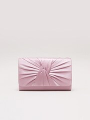 Phase Eight Pink Satin Twist Clutch Bag - Image 1 of 7