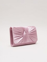 Phase Eight Pink Satin Twist Clutch Bag - Image 2 of 7