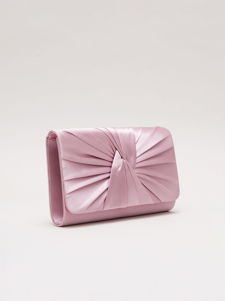 Phase Eight Pink Satin Twist Clutch Bag - Image 2 of 7