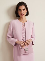 Phase Eight Pink Embellished Clutch Bag - Image 6 of 7